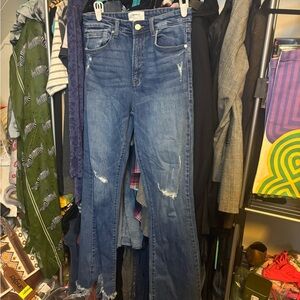 KanCan Blue Distressed Flare Jeans